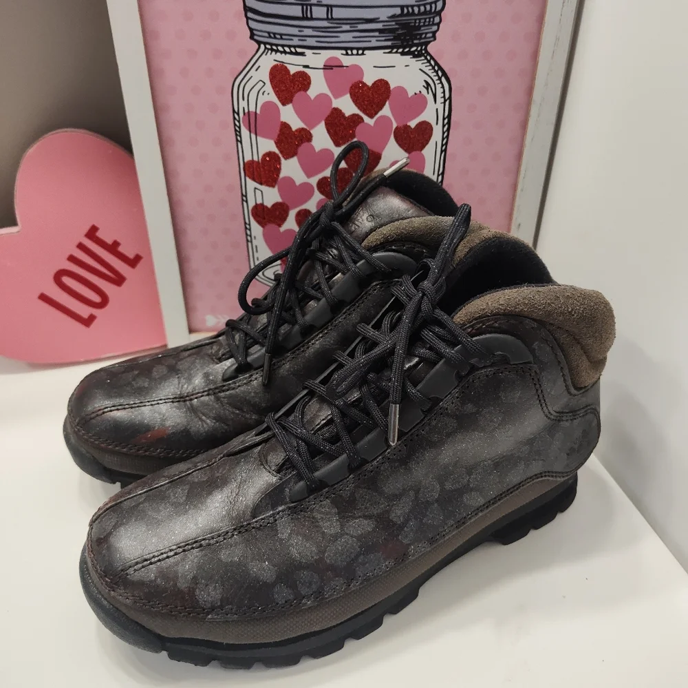 🖤 Vintage Y2K Timberland Euro Hiker Multicolor Lace Up Ankle Boots, Black, 7 - Picture 4 of 16